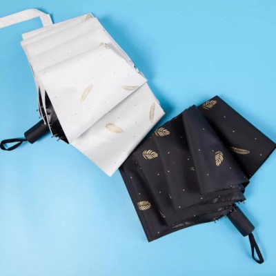 Dù Gấp Gọn Họa Tiết Hình Lông Vũ Chống Tia UV