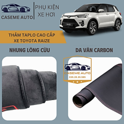 [TOYOTA RAIZE] Thảm Taplo 3 Lớp Dành Cho Xe TOYOTA RAIZE, Nhung Lông Cừu Và Da Vân Carbon Cao Cấp - Hàng Chính Hãng