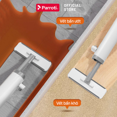 Cây Lau Bàn Bếp Tự Vắt Có Gạt Nước 2 Miếng Lau, Cây Lau Mini, Lau Bàn, Lau Kính, Gạt Nước Parroti Clean Go - CG01