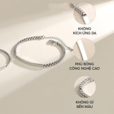 [Khắc tên] [Ghi Chú] Vòng  Cặp Khắc Tên Miễn Phí Lắc  Đôi Nam Nữ Bạn Thân - 1402