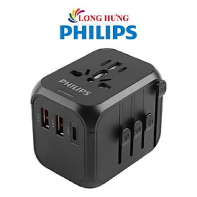 Ổ cắm điện Philips Travel Extension Socket 2USB 1Type-C PD20W SPN3351 - Hàng chính hãng