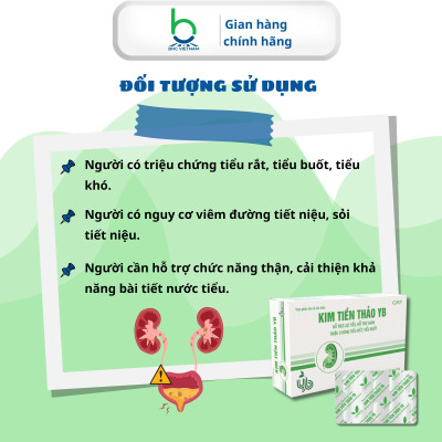 Viên Uống Kim Tiền Thảo YB Hỗ Trợ Lợi Tiểu, Giảm Tiểu Rắt, Tiểu Buốt - Hộp 30 viên