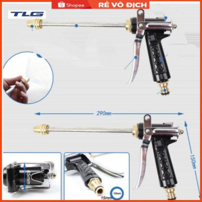 Bộ dây vòi xịt nước rửa xe, tưới cây . tăng áp 3 lần, loại 20m 206318 đầu đồng,cút đồng,+ tặng đai