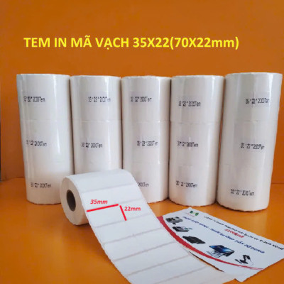 Giấy Decal Nhiệt In Mã Vạch 2 Tem Cỡ 35*22*25Mm