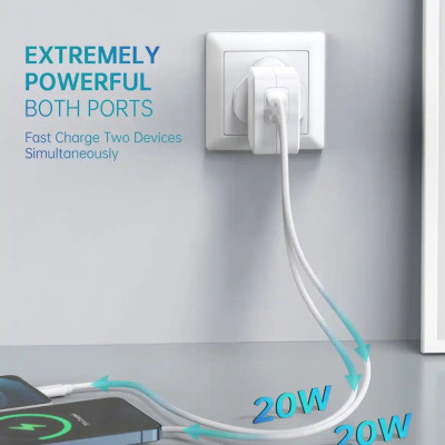 Củ sạc Choetech PD6009 nhanh 2 cổng Type C 40w (Hàng Chính Hãng)