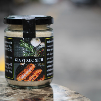 Gia Vị Xúc Xích hũ 200g chính hãng R2D thành phần hữu cơ dùng làm nguyên liệu chế biến xúc xích ngon đúng chất