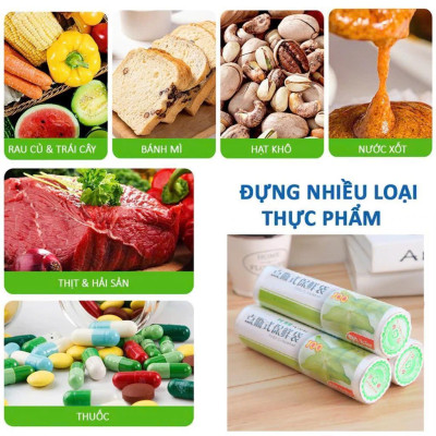 Combo 3 cuộn TÚI ĐỰNG THỰC PHẨM tự phân hủy sinh học 0,8kg ( 3 kích thước tiện lợi)