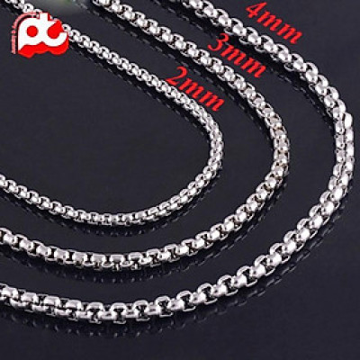 Dây chuyền titan nam cao cấp đẹp sang trọng bông dừa trangsucpt kích cỡ 2mm màu trắng PTDCNA51