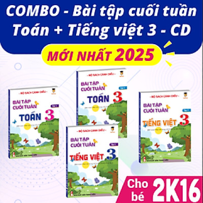Sách - Combo Bài tập cuối tuần Toán và Tiếng việt lớp 3 Cánh diều cả năm (4 quyển) VietJack
