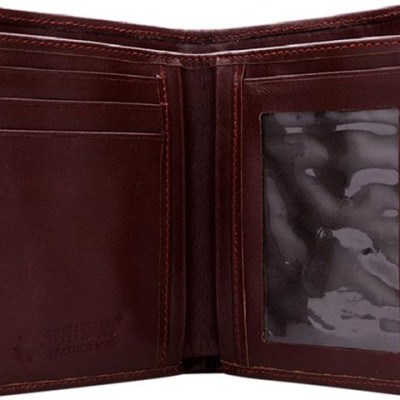 Ví Nam Da Cá Sấu Kiểu Đứng Huy Hoàng HT2229 (12.5 x 10 cm) - Nâu Đỏ