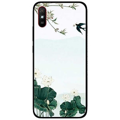 Ốp lưng dành cho Xiaomi Redmi 9 - Redmi 9A - mẫu Sen Trắng Chim Én