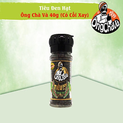 Tiêu Đen Hạt Ông Chà Và 40gram (Black Pepper) - Có Cối Xay Tiện Dụng