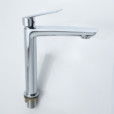 Vòi lavabo rửa mặt nóng lạnh thân cao bằng đồng mạ crom mặt gương Hiwin KF-765