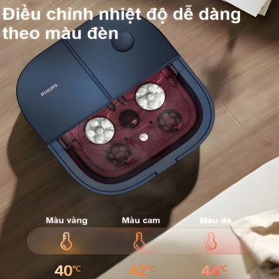 Bồn ngâm chân, kiêm máy massage chân tự động thương hiệu Hà Lan cao cấp Philips PPM5103F - Hàng nhập khẩu