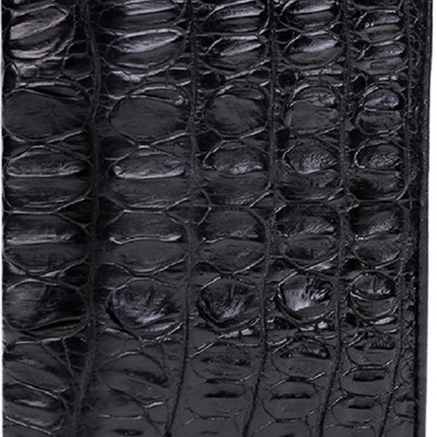 Ví Nam Da Cá Sấu Gai Đuôi Kiểu Đứng Huy Hoàng HT2258 (12.5 x 10 cm) - Đen