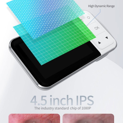 ROGTZ - Camera Nội Soi Tai Mũi Họng Màn Hình 4.5Inches Chụp Ảnh Ghi Hình Full HD 1080p Ống Soi 3.9mm 6 LED Làm Sạch Ráy Tai Dễ Sử Dụng Tiện Lợi Chăm Sóc Sức Khỏe Gia Đình Hỗ Trợ Nhiều Ngôn Ngữ  Lưu Trữ Hình Ảnh Video Pin Sạc Li-ion Hàng Chính Hãng