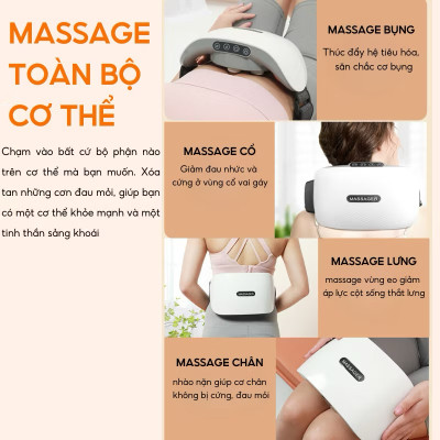 Máy Massage Kết Hợp Làm Nóng Hồng Ngoại Giúp Điều Hòa Hệ Tiêu Hóa, tan Mỡ Bụng Kết Hợp Xoa Bóp Cổ Vai Gáy