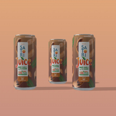 Thùng nước Satori Juice vị me - 250ml (24 lon)