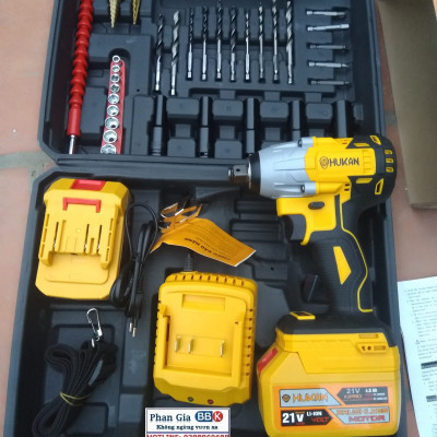 Máy siết bulong Hukan X2 Pro 21V Không chổi than tặng bộ mũi khoan