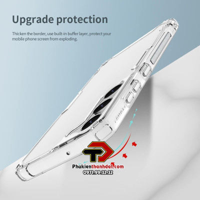 Ốp lưng trong suốt cho SamSung Galaxy S23+ Plus 5G chính hãng Nillkin Nature TPU Pro Case, chống sốc tốt - Hàng chính hãng