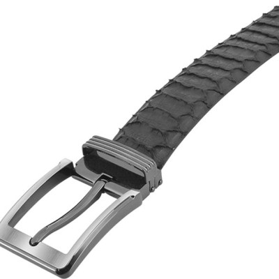 Thắt Lưng Nam Da Trăn VIP Bản Lớn Đầu Kim Huy Hoàng HT4337 - Đen