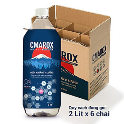 Thùng 6 Chai 2 Lít Khoáng Vi Lượng CMAROX 10.000ppm (2L x 6 chai) - Bổ Sung Khoáng Chất Cho Cơ Thể