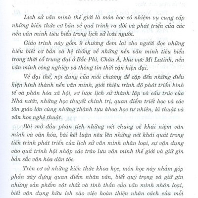Lịch Sử Văn Minh Thế Giới (Tái bản năm 2020)