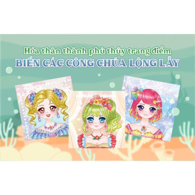 Sách - Trang Điểm Công Chúa Nami - Công Chúa Đại Dương - Tô Màu Và Bóc Dán Hơn 100+ Stickers Xinh Đẹp Cho Bé Gái - Megabook