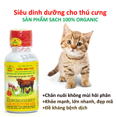 Chế phẩm sinh học VƯỜN SINH THÁI chăn nuôi Vỗ Béo không Mùi Hôi - Vật nuôi chắc thịt lớn nhanh ít bệnh dịch - Thức ăn bổ sung cho lợn gà chó mèo chim