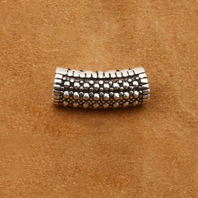 Combo 3 cái charm bạc hình trụ họa tiết hoa văn xỏ ngang 2 - Ngọc Quý Gemstones