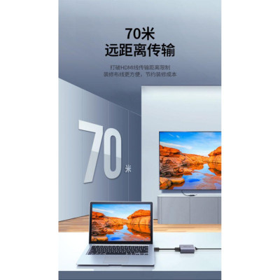 Ugreen 20519 1080@60Hz 70m Thiết bị kéo dài HDMI qua cáp mạng Cat5e/6 Ugreen CM455 - Hàng Chính Hãng