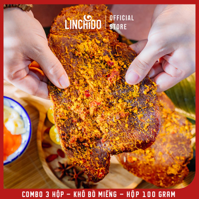 [ COMBO 3 HỘP ] Khô Bò Miếng _ Tùng Phương Du Ký _ Loại 100 Gram