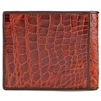 HJ2214 - Bóp nam Huy Hoàng da cá sấu đầu gù màu nâu đất