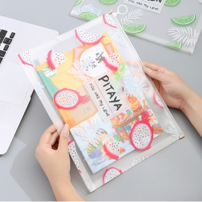 Bộ 3 túi zip đựng file đựng bút nhựa mềm họa tiết dễ thương