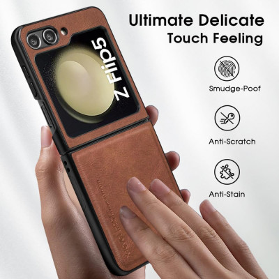 Ốp lưng cho SamSung Galaxy Z Flip 3, Z Flip 4 , Z Flip 5, Z Flip 6 chính hãng X-level dạng mềm bằng da PU, chống sốc chống bụi bẩn - hàng nhập khẩu