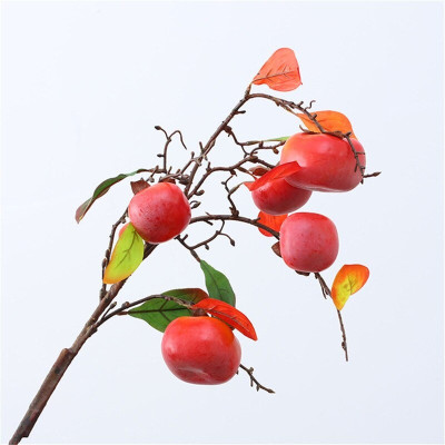 Cành quả hồng giả - 1 cành dài 90cm - 7 quả - Cây giả, hoa lụa trang trí nhà cửa