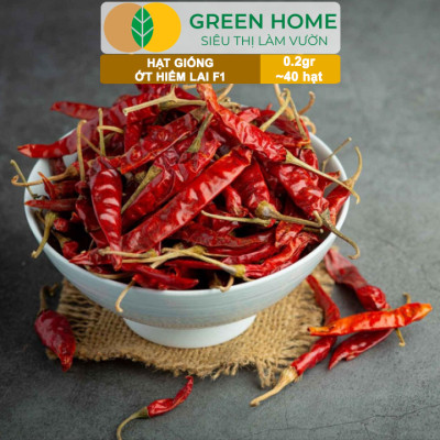 Hạt Giống Ớt Hiểm Lai Greenhome, Gói 0,2gr~40 hạt, Dễ Trồng, Sai Trái, Siêu Cay G14