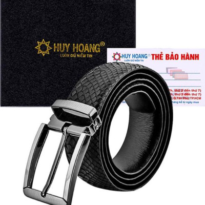 Thắt Lưng Nam Da Trăn Đầu Kim Huy Hoàng HT4307 - Đen