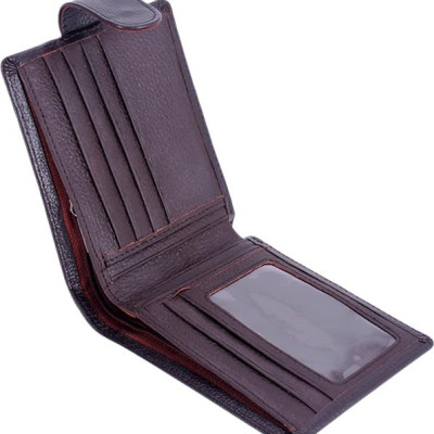 Ví Nam Bấm Nút Huy Hoàng HT2143 (12.5 x 10 cm) - Nâu