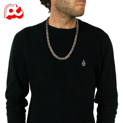 Dây chuyền nam titan đẹp sang trọng thép không gỉ ziczac trangsucpt kích cỡ 7mm màu trắng PTDCNA35