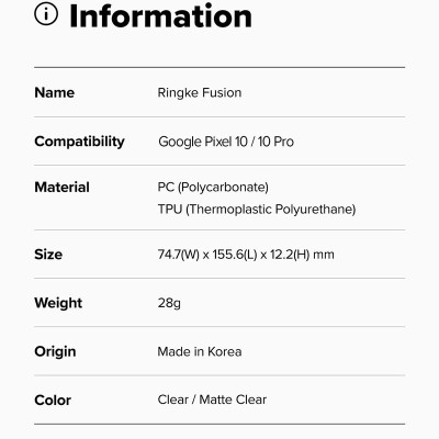 Ốp lưng cho Google Pixel 10 Pro XL / Pixel 10 / 10 Pro RINGKE Fusion - Hàng Chính Hãng