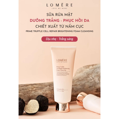Sữa Rửa Mặt Lomere Nấm Cục Làm Sạch Sâu Lỗ Chân Lông, Dưỡng Trắng An Toàn Dịu Nhẹ Prime Truffle Cell 150ml