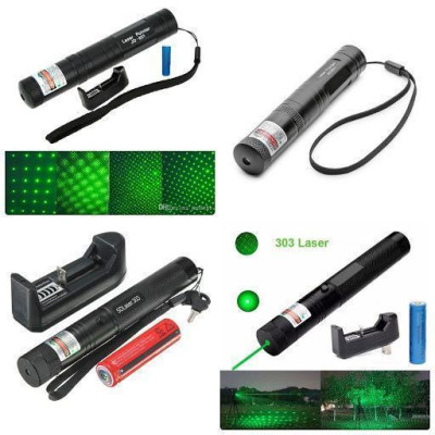Đèn Pin Laser 303 Tia Xanh / Tia Đỏ Siêu Sáng Kèm Pin Và Sạc