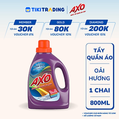 Nước Tẩy Quần Áo Màu Axo Tím Hương Lavender Chai 800ml