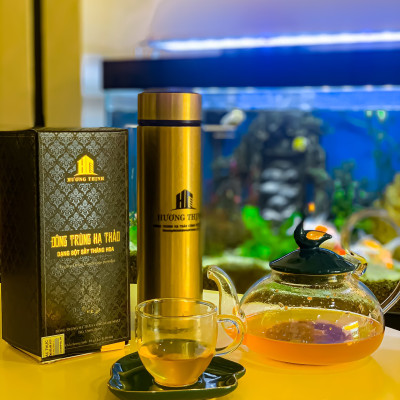 Bộ 2 Hộp Bột Đông Trùng Hạ Thảo Sấy Thăng Hoa 10 Gam (Hộp 10 Gói) + Tặng Bình Giữ Nhiệt 500ml