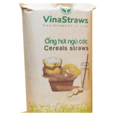 Ống hút gạo ăn được của Vinastraws kích thước 8mm, 40 ống/ hộp