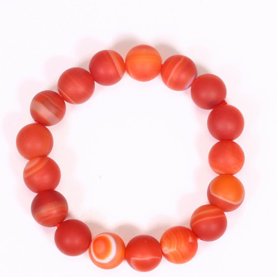 Vòng tay đá mã não đỏ nhám mệnh hỏa, thổ - Ngọc Quý Gemstones