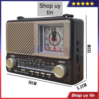 ĐÀI RADIO USB NGHE NHẠC WAXIBA XB-402 BT CÓ ĐỒNG HỒ ,NGHE FM/AM/SW LOA SIÊU LỚN hàng chính hãng