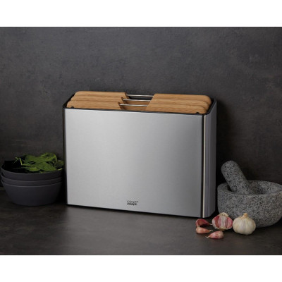 Bộ 3 thớt tre kèm hộp kháng khuẩn Jospeh Jospeh - hỗ trợ chống trượt, giúp căn bếp sang trọng chuẩn Châu Âu - 008425