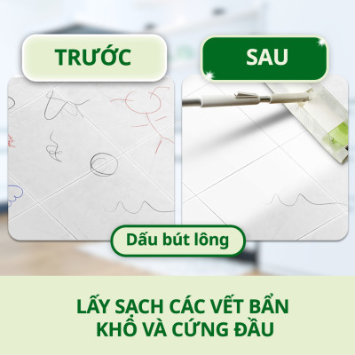 Khăn ướt thay thế cây lau siêu tốc Scotch Brite 3M, 28 cm x 21cm, 8 miếng/gói, kháng khuẩn 99,9%, hương trà xanh thơm mát, tĩnh điện giúp hút và giữ bụi bẩn, tóc,… , phù hợp với nhiều bề mặt
